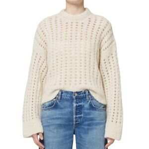 Citizens of Humanity Women Alpaca Open Weave Ailani Oversize Crew Sweater Size M